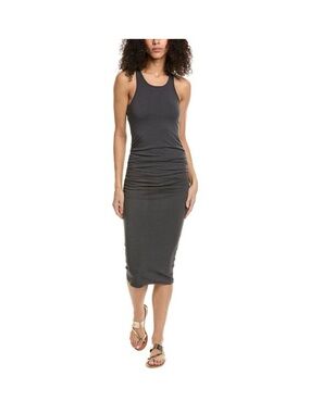 Michael Stars Revolve Charcoal Racerback Ruched Midi Dress